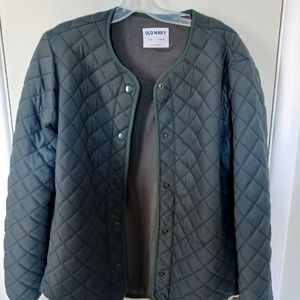 Quilted Coat | Moss Green